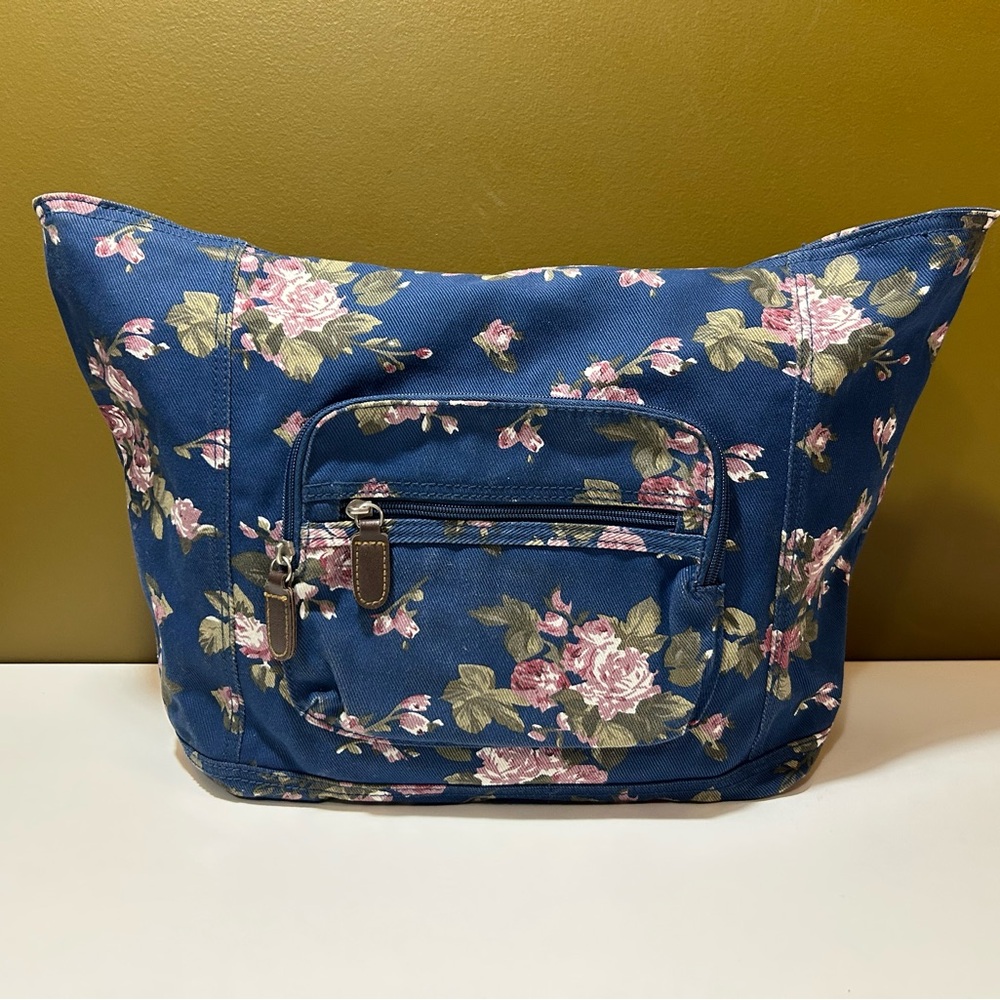Floral Blue Tote Bag